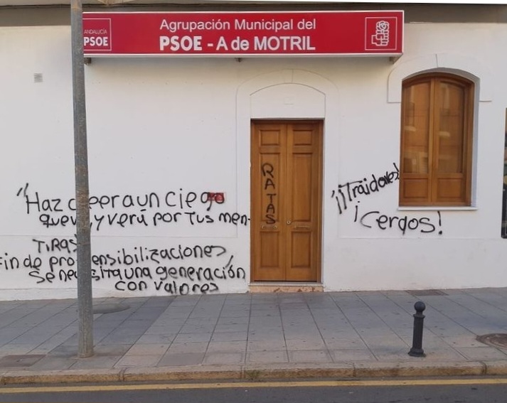 El PSOE de Motril condena los actos vandálicos cometidos contra su sede