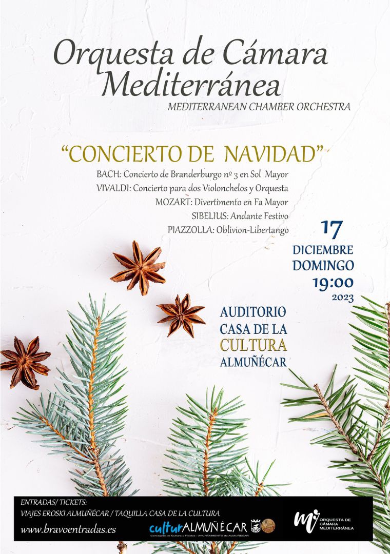 La Orquesta de Cámara Mediterránea deleitará al público de Almuñécar con un programa musical centrado en las próximas fiestas