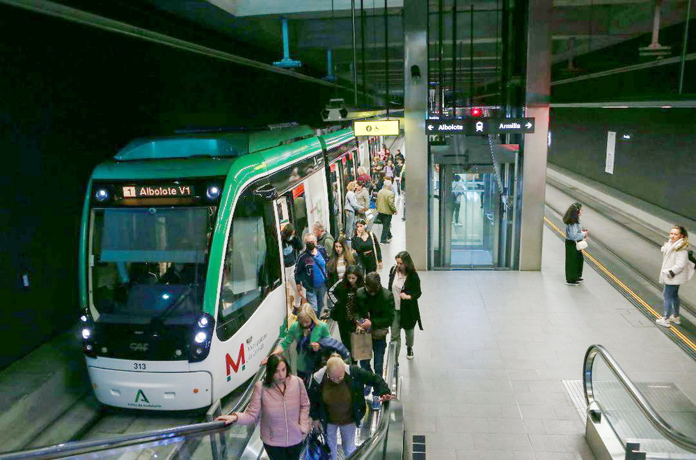 Récord en número de viajeros en el Metro de Granada en 2023, con más de catorce millones de usuarios transportados 