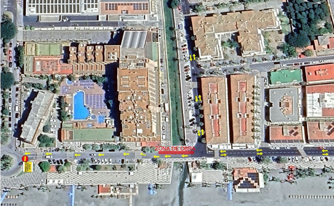 Corte de tráfico desde mañana y hasta el jueves en parte del paseo de San Cristóbal de Almuñécar