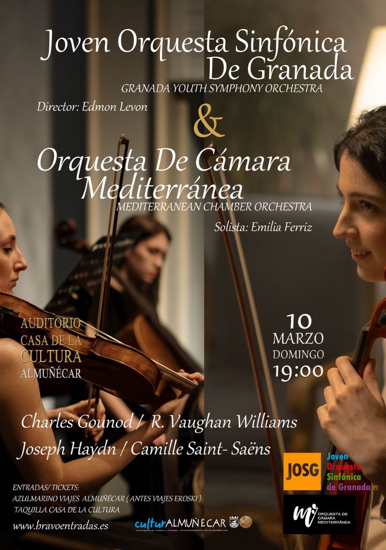 La Casa de la Cultura acogerá el 10 de marzo un concierto sinfónico a cargo de la Joven Orquesta Sinfónica de Granada y la Orquesta de Cámara Mediterránea