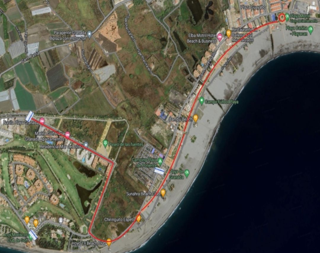 Varias calles de la zona de playa Granada sufrirn cortes de trfico este sbado con motivo de la I Carrera Benfica Playa de Motril