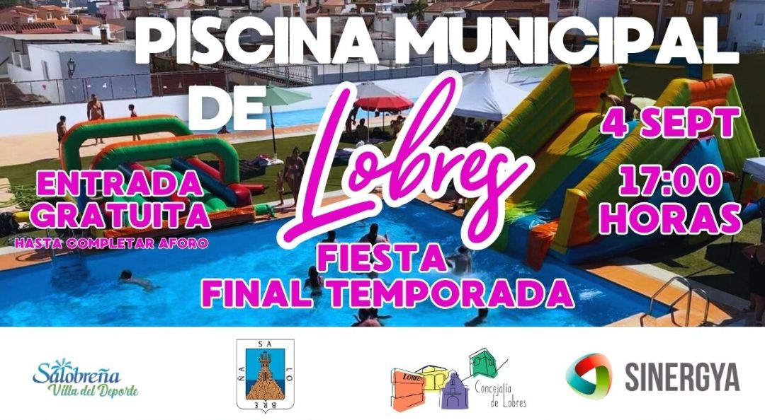 Una gran fiesta acutica en la piscina municipal cerrar el verano en Lobres este mircoles
