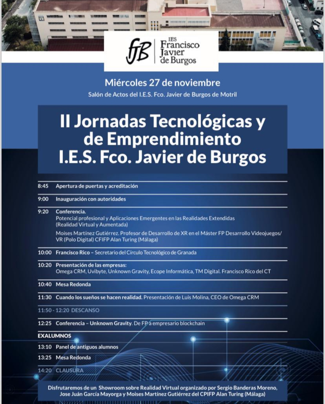 Las II Jornadas Tecnolgicas y de Emprendimiento se celebrarn este mircoles en el IES Francisco Javier de Burgos de Motril
