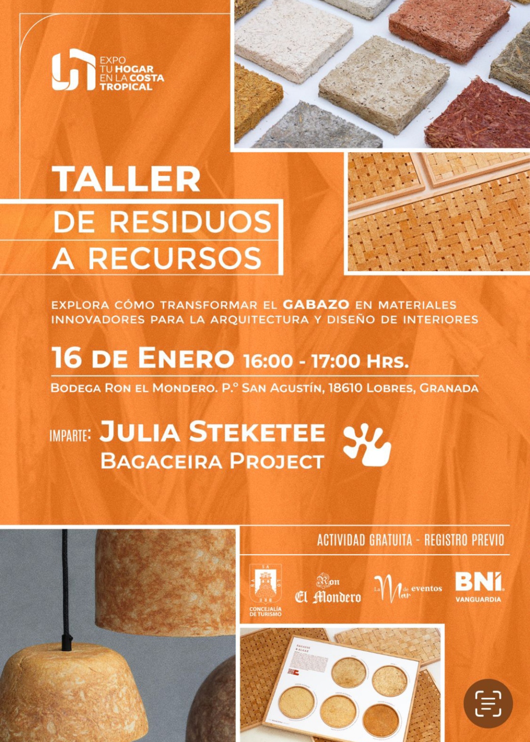 El taller 'De residuos a recursos', organizado por Bodegas El Mondero abordar la transformacin del bagazo en materiales sostenibles e innovadores
