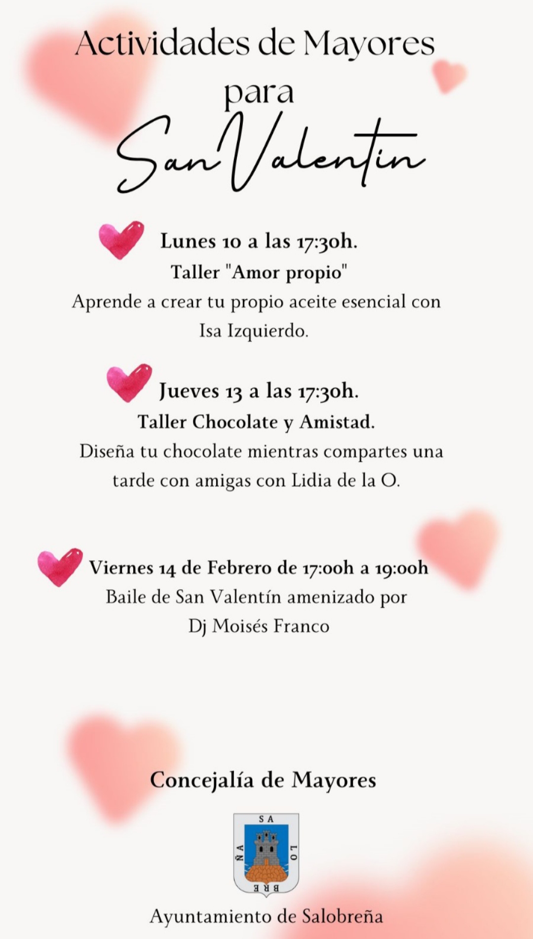 La Concejala de Mayores de Salobrea pondr en marcha diferentes actividades para celebrar el Da de San Valentin