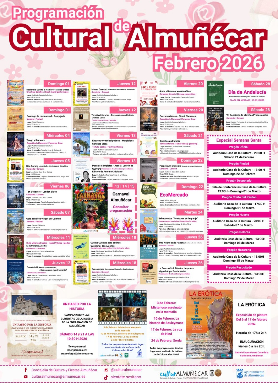 Intensa programaci�n cultural para febrero en Almu��car con m�sica, carnaval, cine y tradici�n