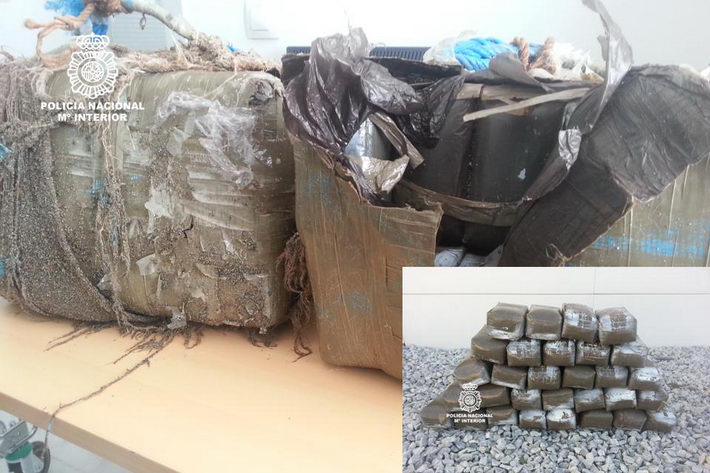 La Policía Nacional intercepta dos fardos con 70 Kgs de hachís