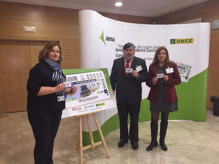 El cupón de la ONCE aterriza en el Aeropuerto FGL  Granada-Jaén