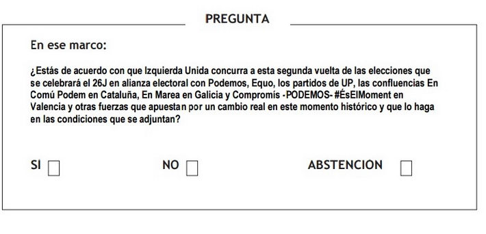 IU Almuñécar consulta a sus afiliados/as y simpatizantes el acuerdo alcanzado con Podemos