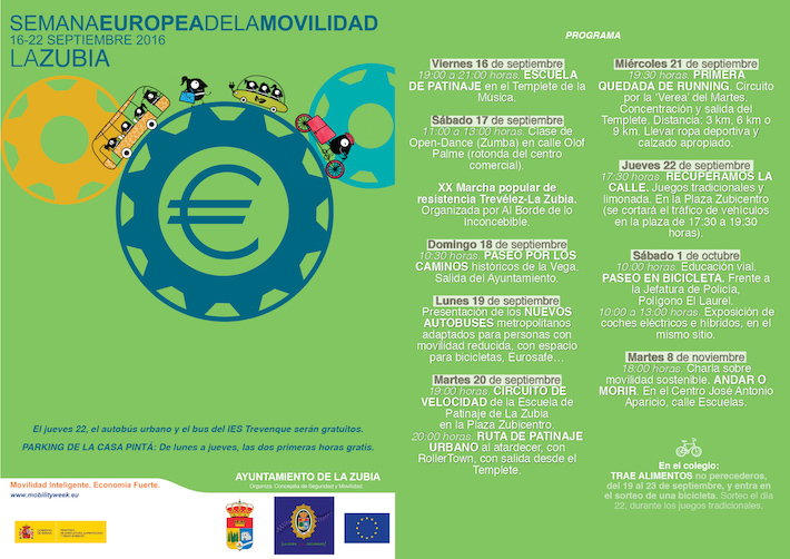 La Zubia celebra la Semana de la Movilidad para concienciar sobre la necesidad de buscar alternativas al coche