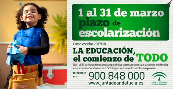 Aún quedan unos días de marzo para escolarizar a los más pequeños para el curso 2017-2018