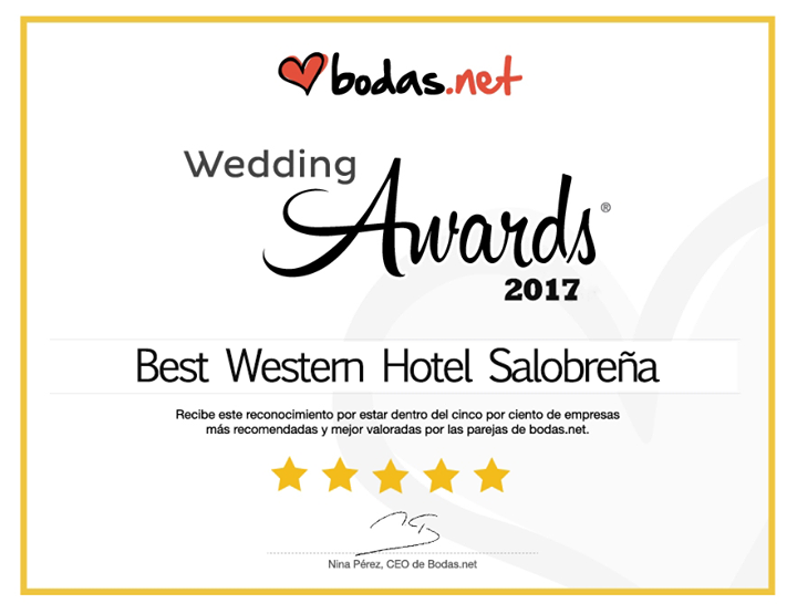 BW Hotel Salobrea premiado como el mejor lugar para celebrar bodas