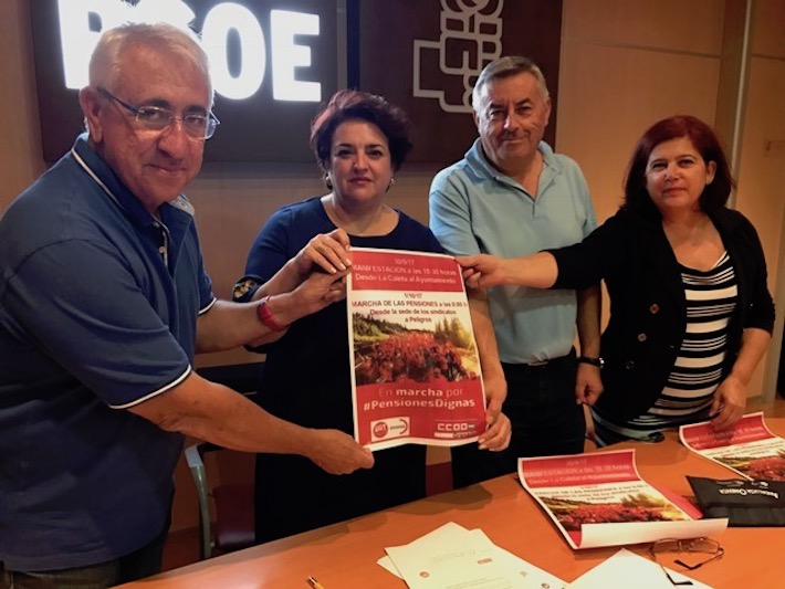 El PSOE se suma a la campaa de UGT y CCOO para exigir al Gobierno unas pensiones dignas