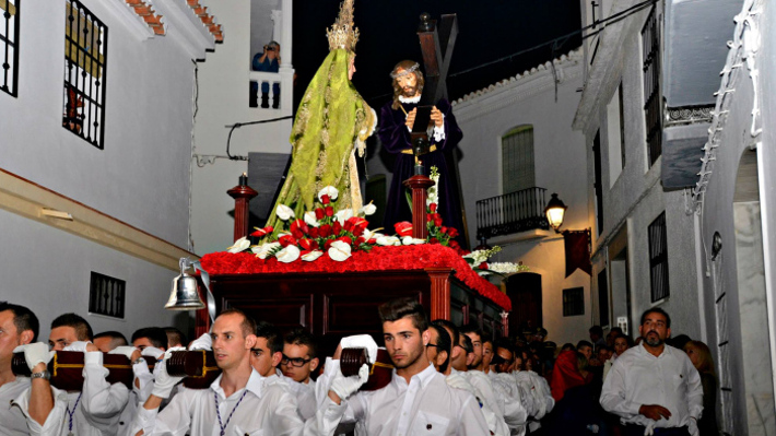 Humillacin, desde San Juan Bautista, y Jess Nazareno, desde El Rosario, procesiones del Mircoles Santo en Salobrea