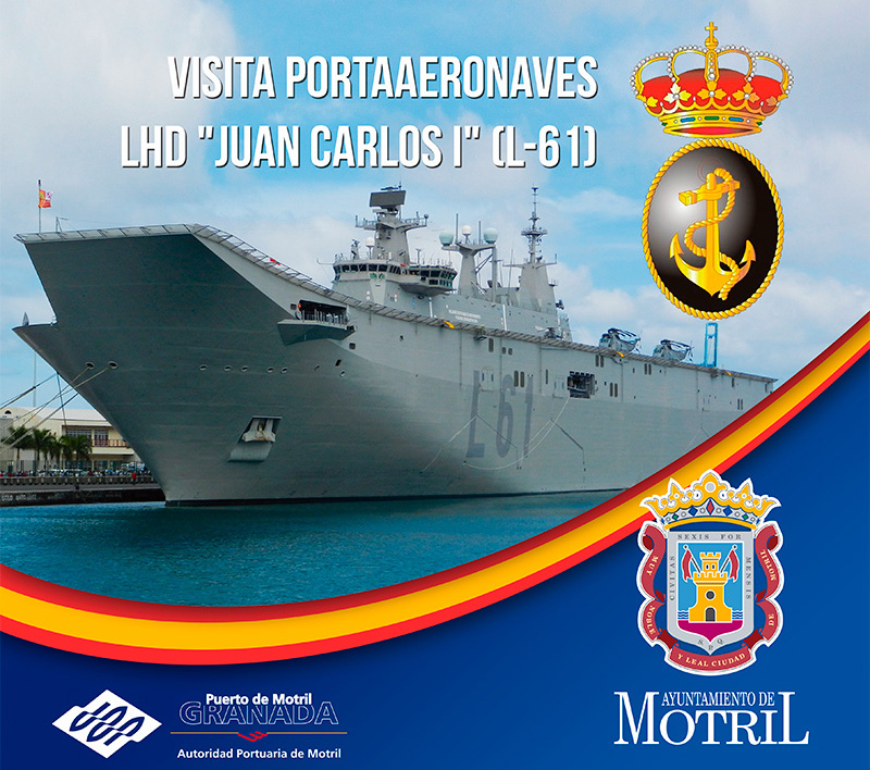 El portaaeronaves Juan Carlos I ya navega rumbo a Motril a donde llegar maana para ser visitado durante todo el fin de semana