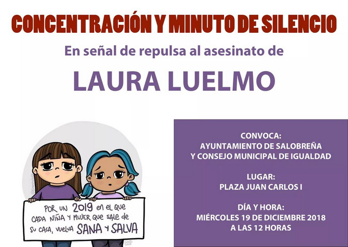 Salobrea se manifiesta este mircoles a las 12 en seal de repulsa por el asesinato de Laura Luelmo.