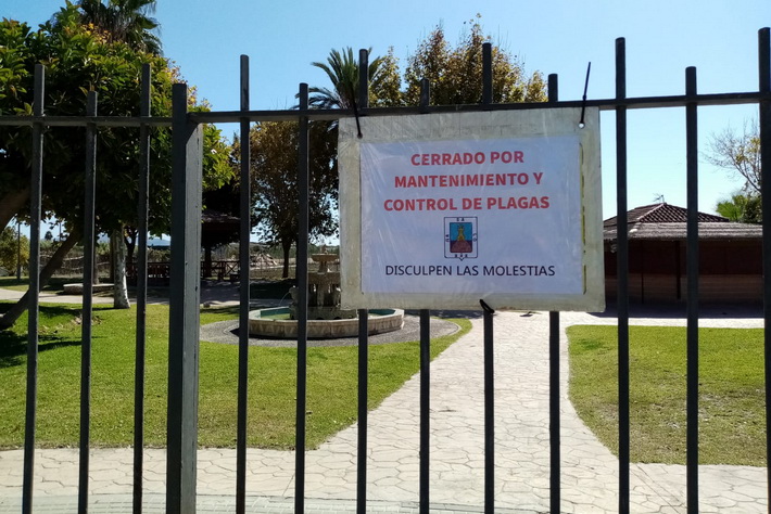 El parque de la Fuente I cierra sus puertas por actuaciones de mantenimiento y control de plagas
