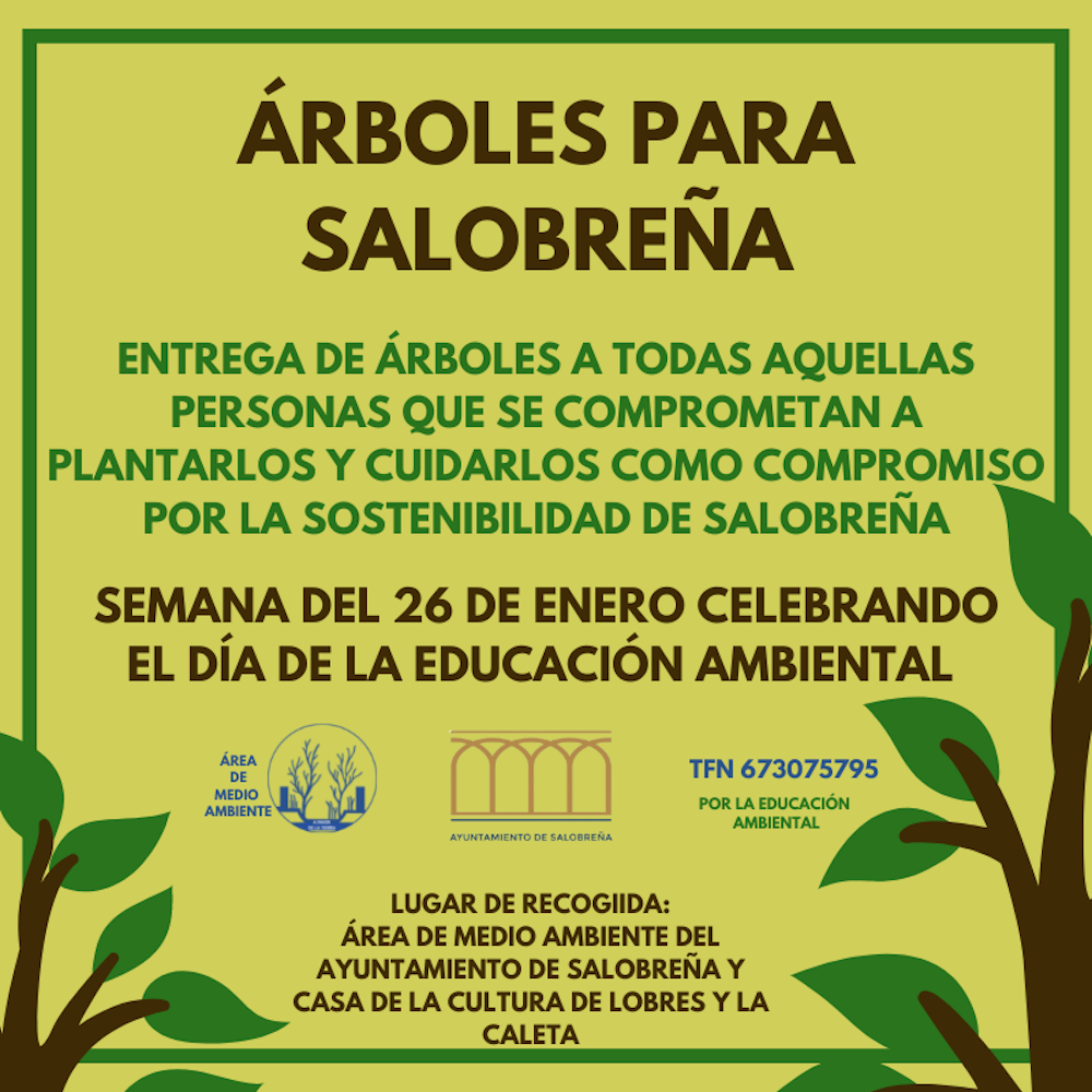 El Ayuntamiento de Salobrea repartir 500 rboles para conmemorar el Da de la Educacin Ambiental