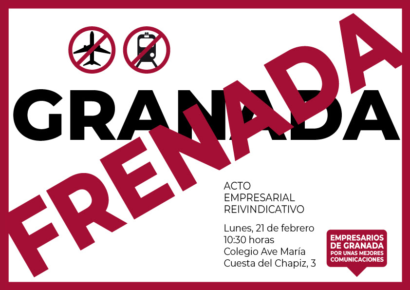 Bajo el lema ‘Granada Frenada’, los empresarios granadinos participarán este lunes en un gran acto reivindicativo