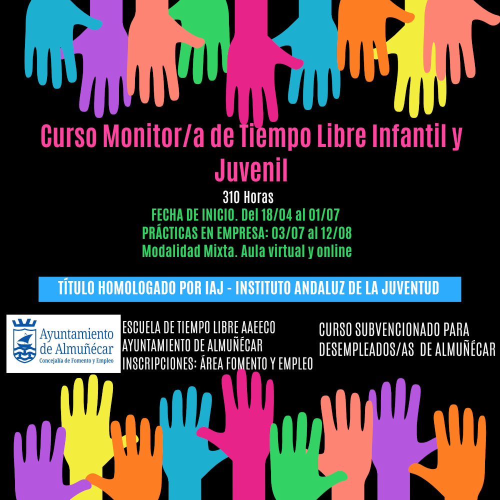 El Ayuntamiento de Almuñécar promueve un curso de monitor/a de Tiempo Libre Infantil y Juvenil