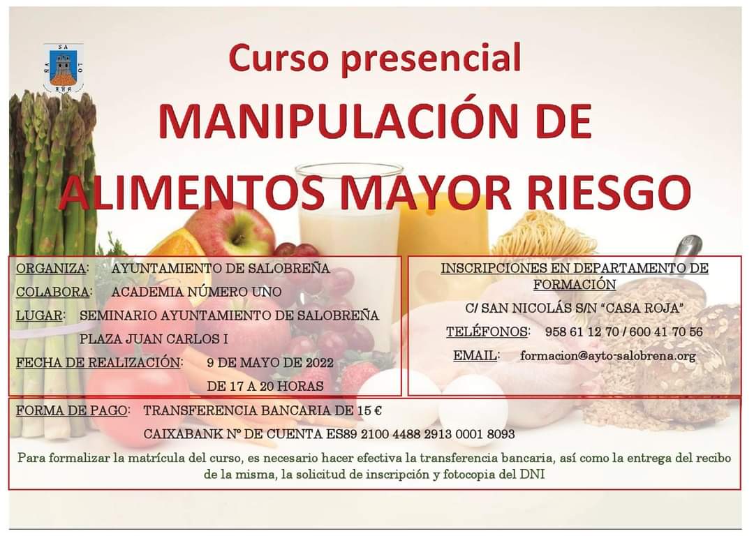 Abierta la inscripción para la ciudadanía de toda la Costa a un curso de Manipulador de Alimentos