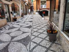 Ayuntamiento y comerciantes de Almucar inician una campaa de embellecimiento del centro comercial con flores.
