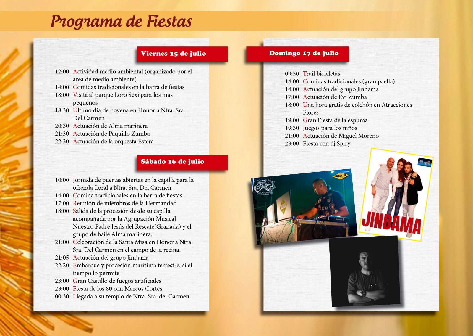 Las fiestas de la Virgen del Carmen se celebrarán en el barrio de Los Marinos de nuevo tras dos años sin festejos