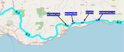 Licitadas por 17,2 millones de euros las obras de modernizacin de cuatro tneles de la autova A-7, en Granada