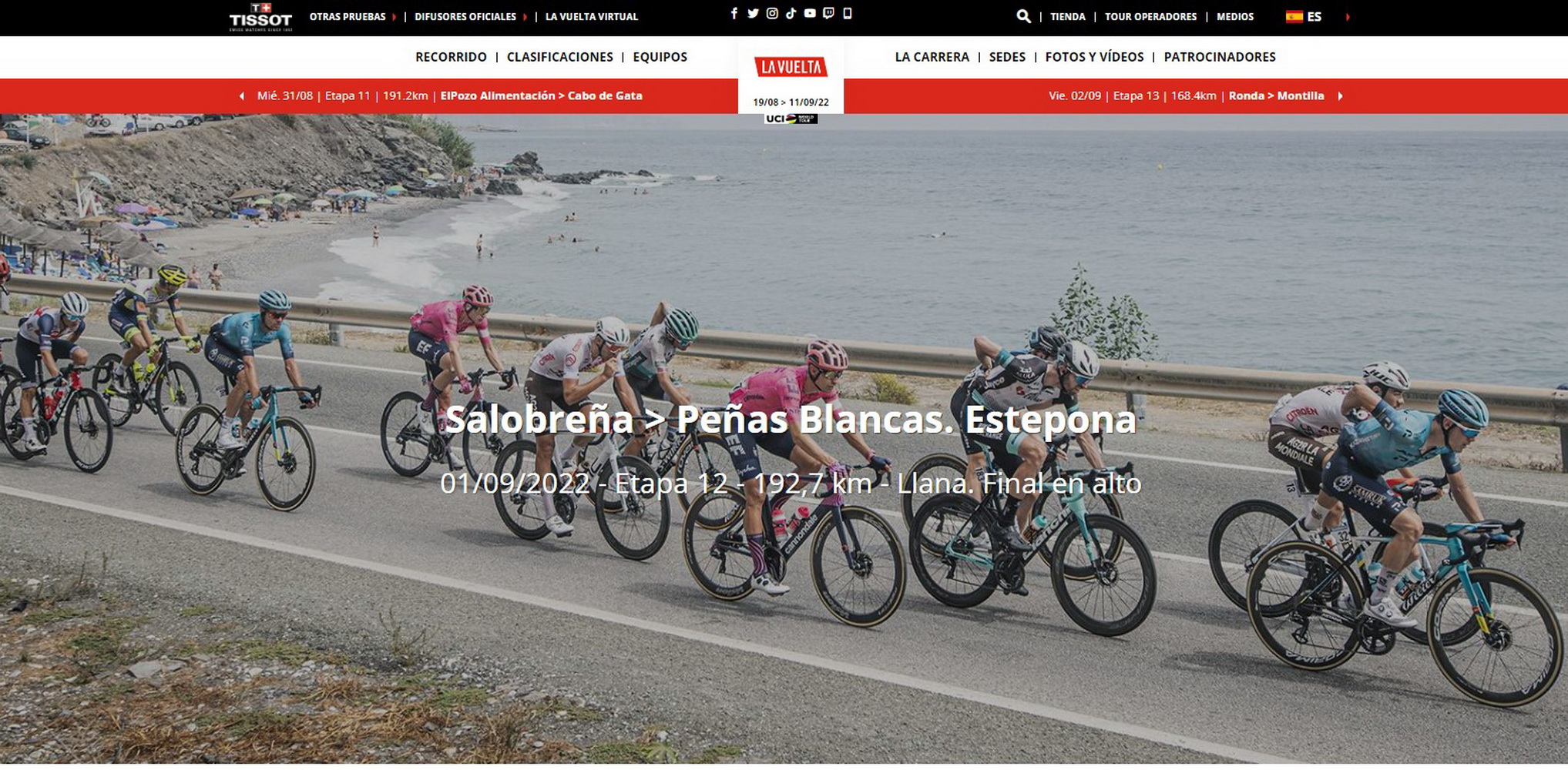 Ultiman los preparativos de coordinacin para la salida de la 12 Etapa de la Vuelta Ciclista a Espaa desde Salobrea
